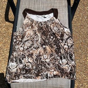 XL brown tank top blouse